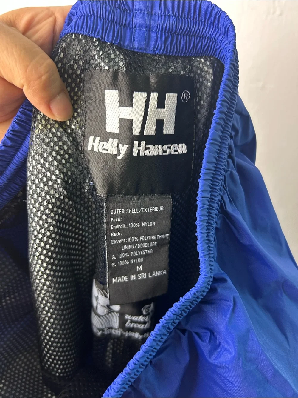 Helly Hansen Vintage Mens Size M Lined Packable Water Proof Pants Blue